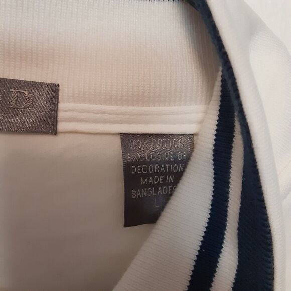 IZOD Golf Long Sleeve Pullover Shirt Sweatshirt Size L 1/4 Zip White - Picture 7 of 10